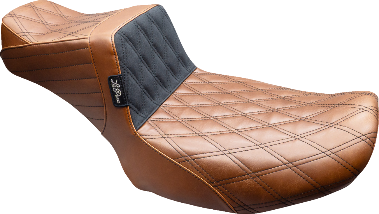 Le Pera Tailwhip Daddy Long Legs Seat - Brown - Black Double Diamond Stitch - FLT/FLH '24-'25