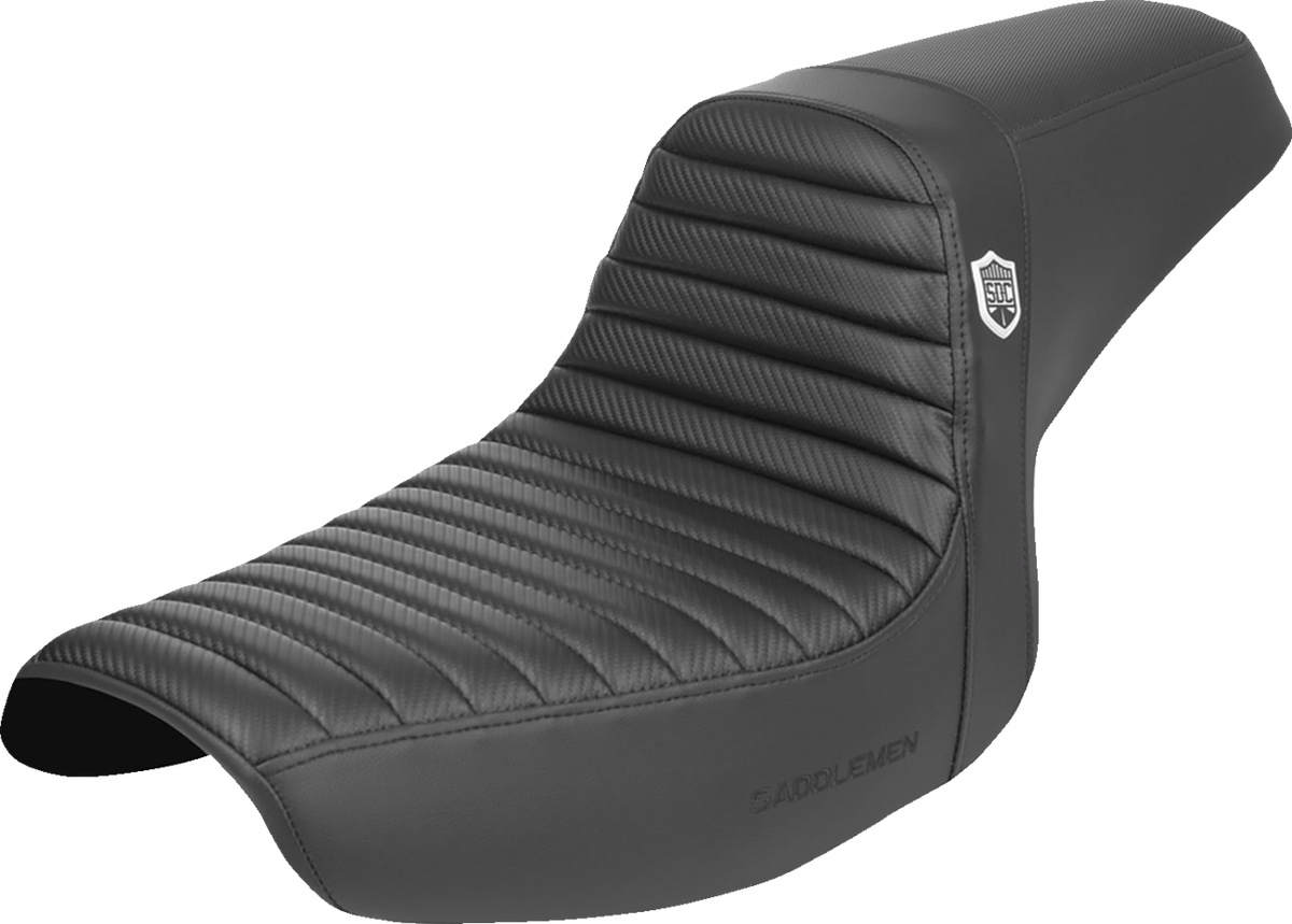 Saddlemen Pro Series SDC Performance Seat - W/O Backrest - Tuck-N-Roll/Carbon Fiber - Gripper - FXR '86-'94
