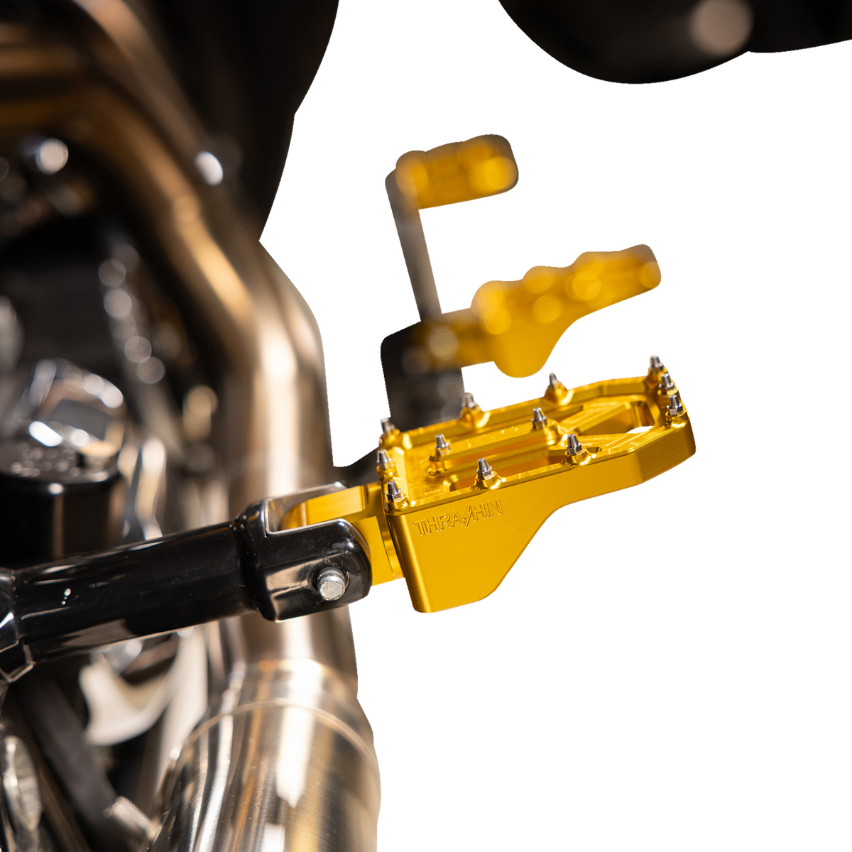 Thrashin Supply CO. Aggressor Foot Pegs - Rear - Gold - HD '72-'25