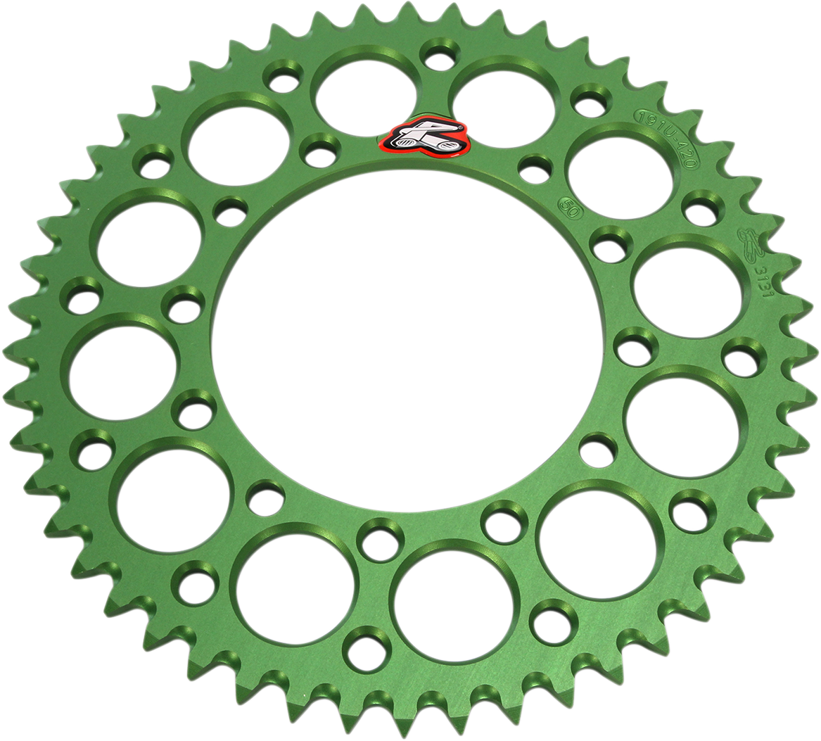 Renthal Rear Sprocket - Aluminum - 50 Tooth - Green - Kawasaki