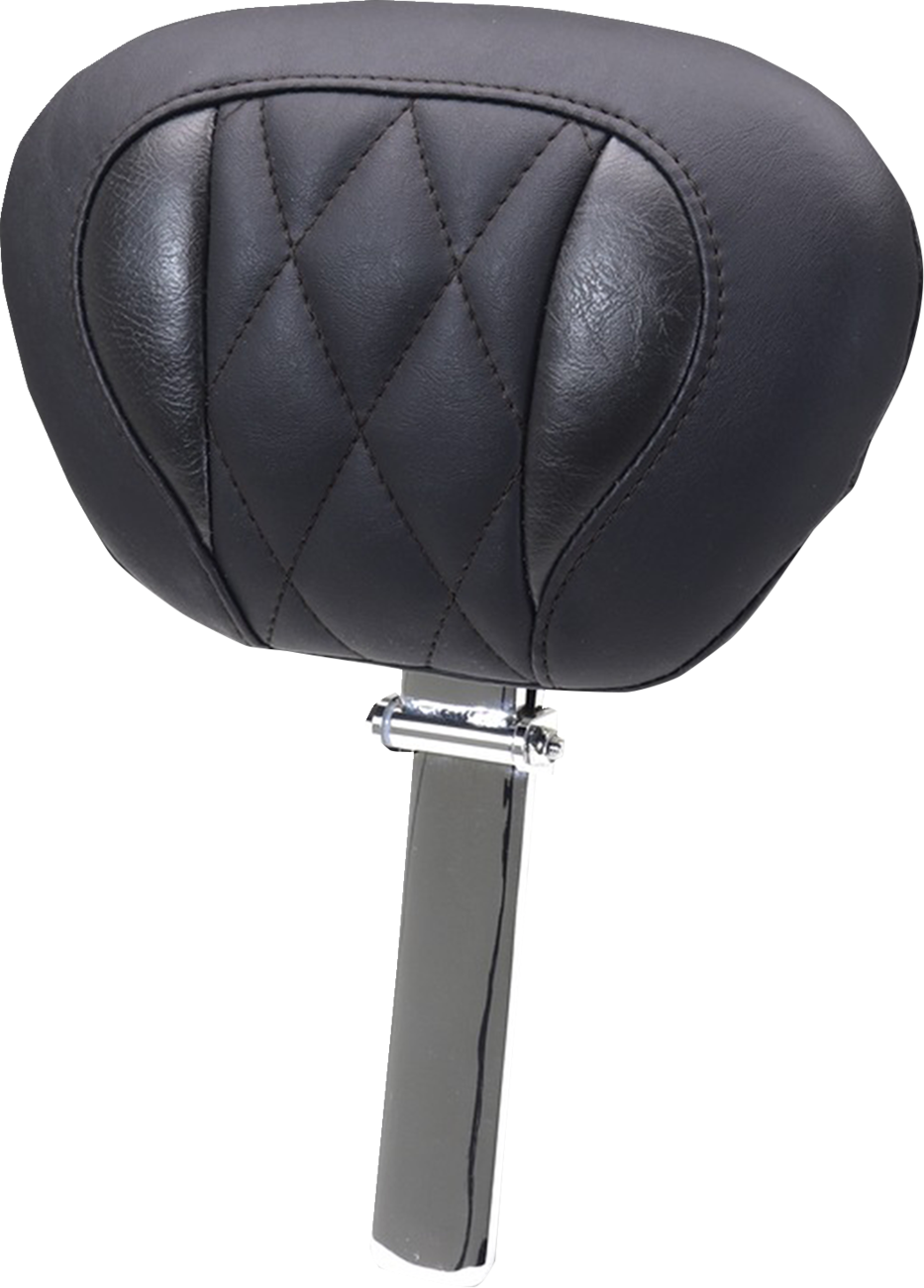 Mustang Deluxe Driver Backrest - Diamond - Black Stitching - FLT/FLH '23-'25