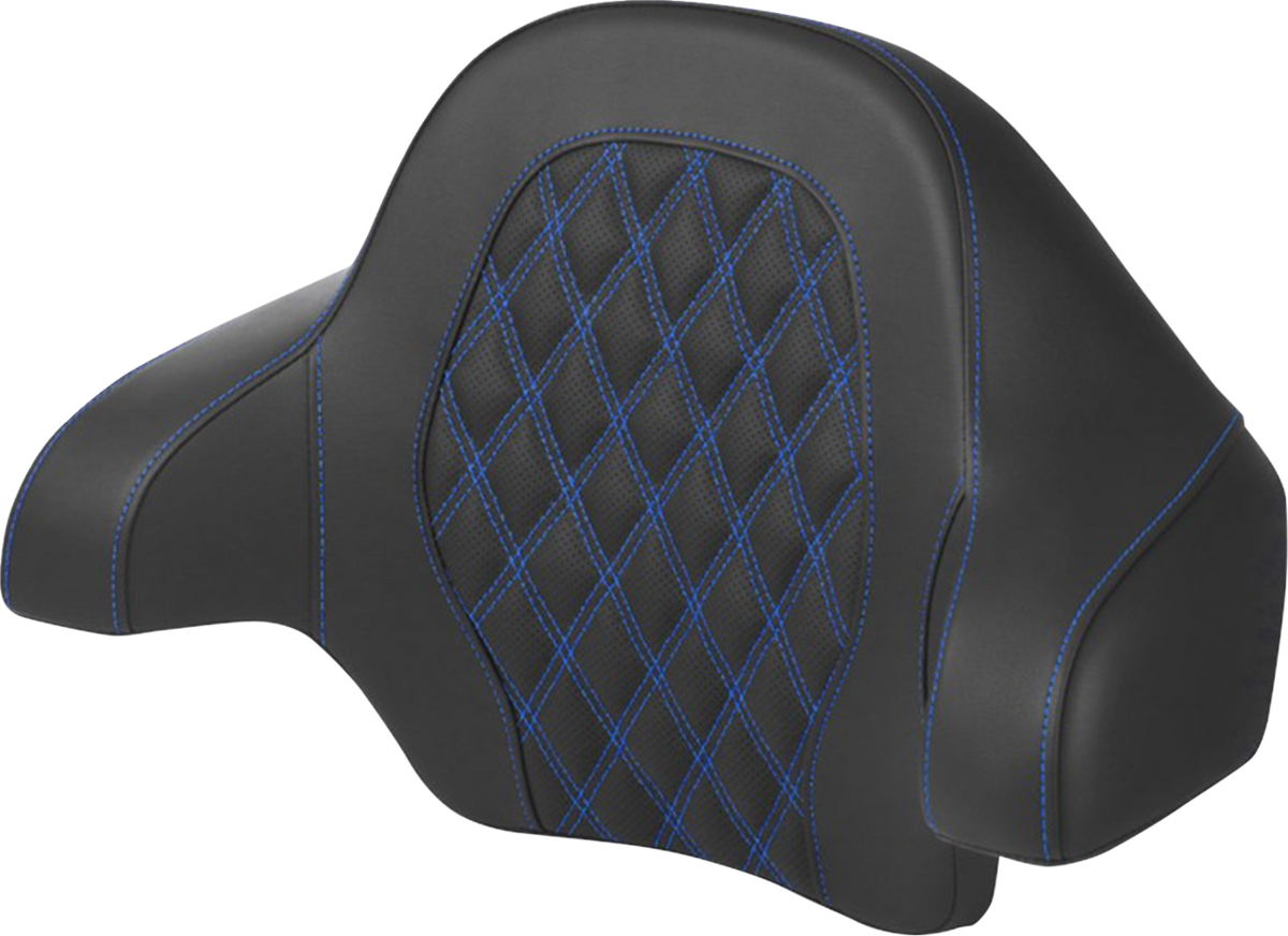 Saddlemen Tour-Pak® Backrest Pad - Lattice Stitch - Blue Stitch - FL '14-'24