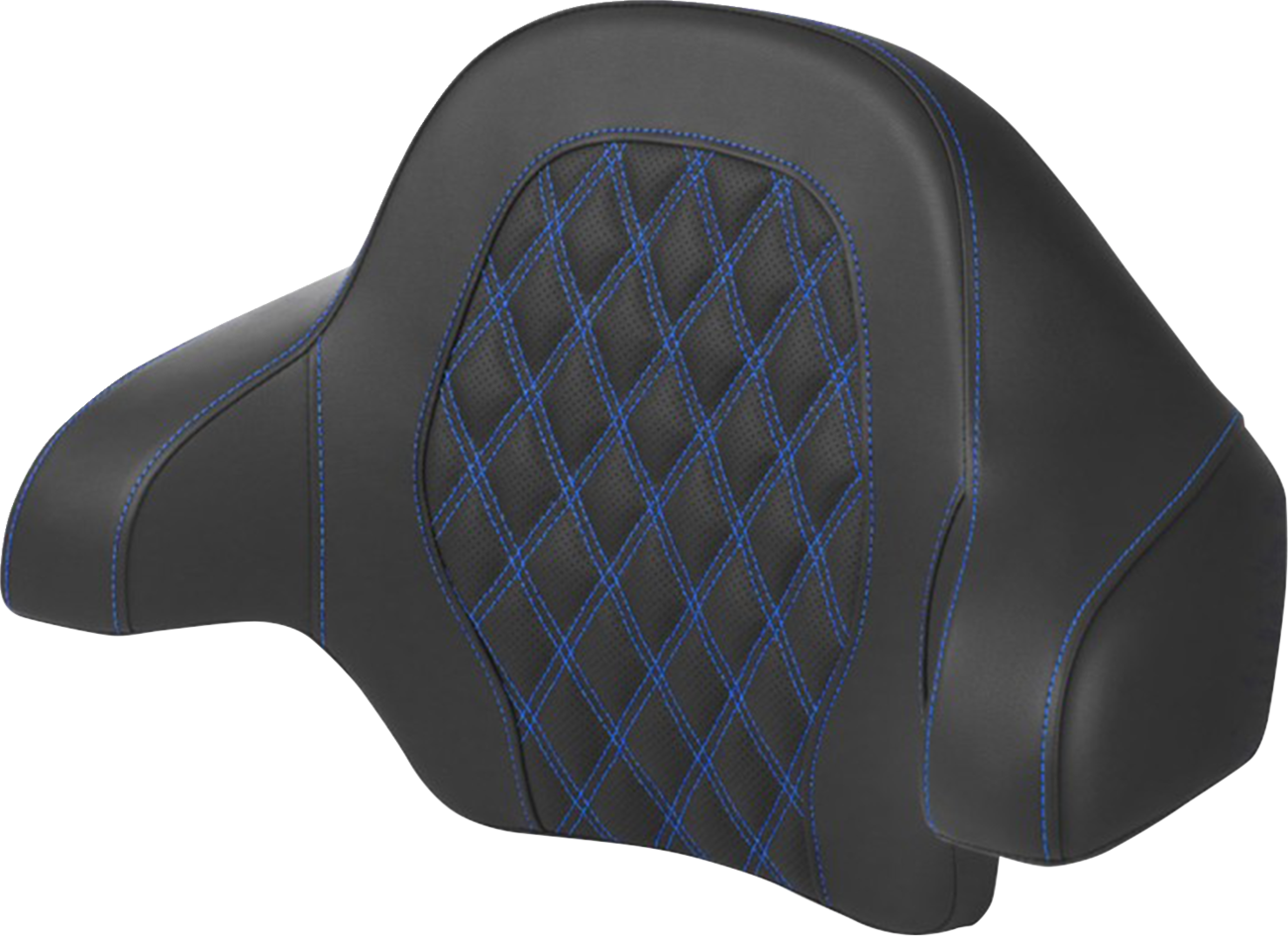 Saddlemen Tour-Pak® Backrest Pad - Lattice Stitch - Blue Stitch - FL '14-'24
