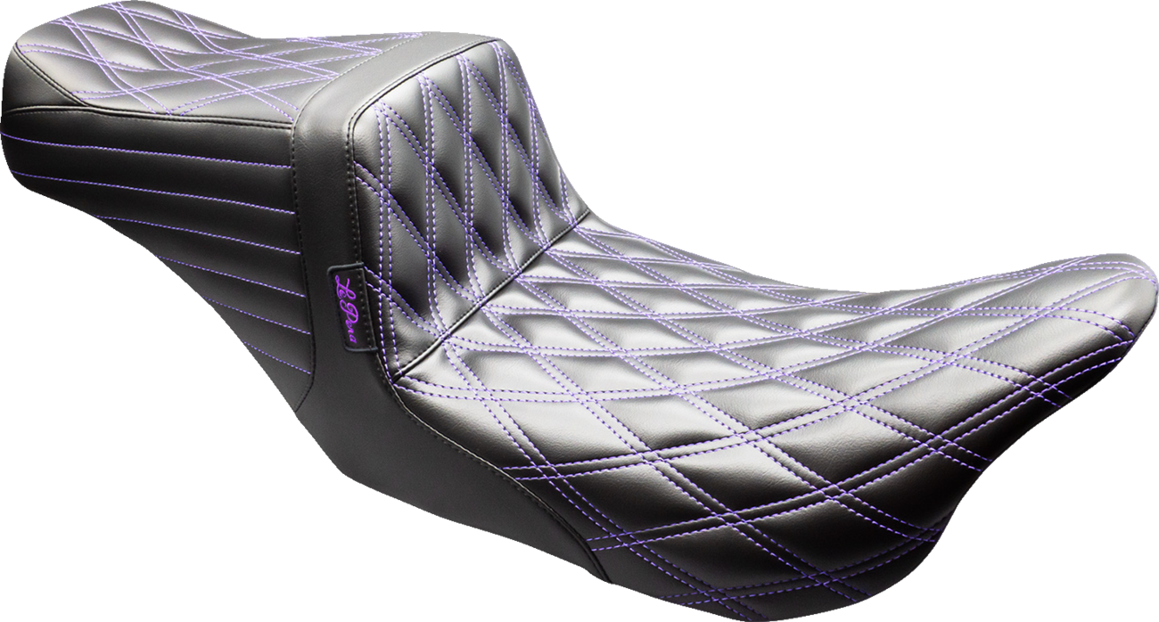 Le Pera Tailwhip Seat - Black - Double Diamond - Purple Stitch - FLT/FLH '08-'23
