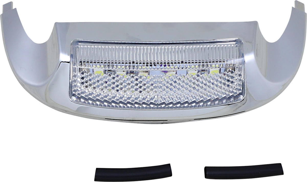 Custom Dynamics LED Front Fender Tip - White LED/Clear Lens - Chrome