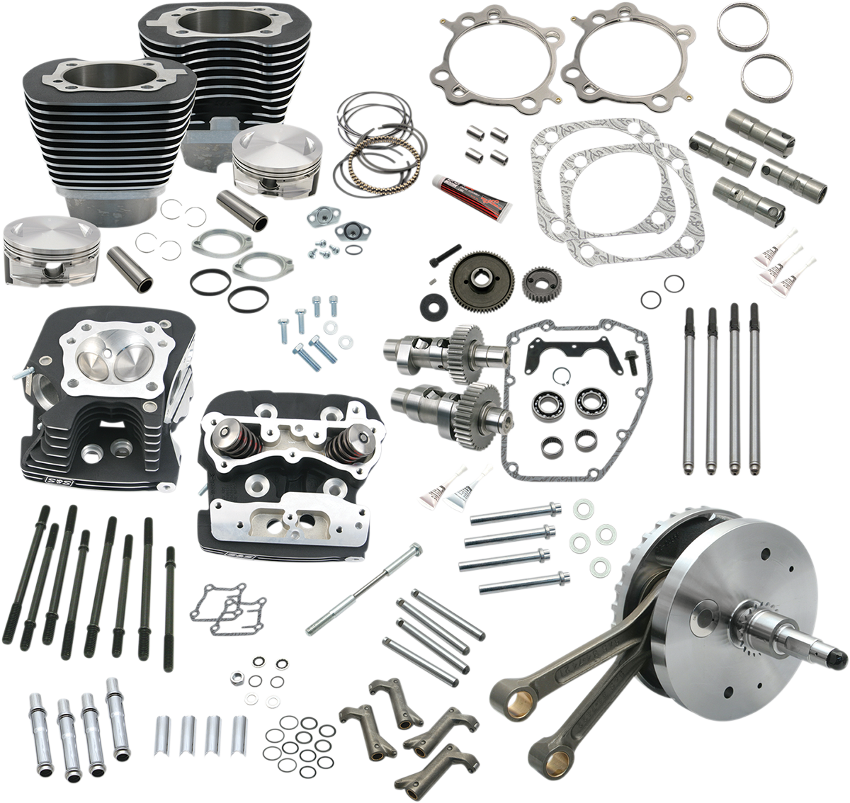 S&amp;S Cycle 124" Hot Set Up® - Big Bore/Stroker - Wrinkle Black - 88B Twin Cam