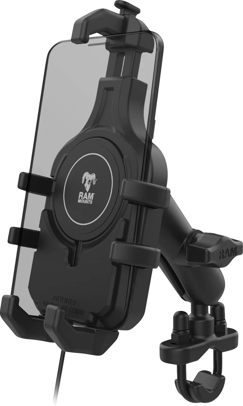 RAM Mounts Quick-Grip™ Pro Phone Handlebar Mount With Qi2 15W Wireless Charger - Quick-Grip™ / Universal