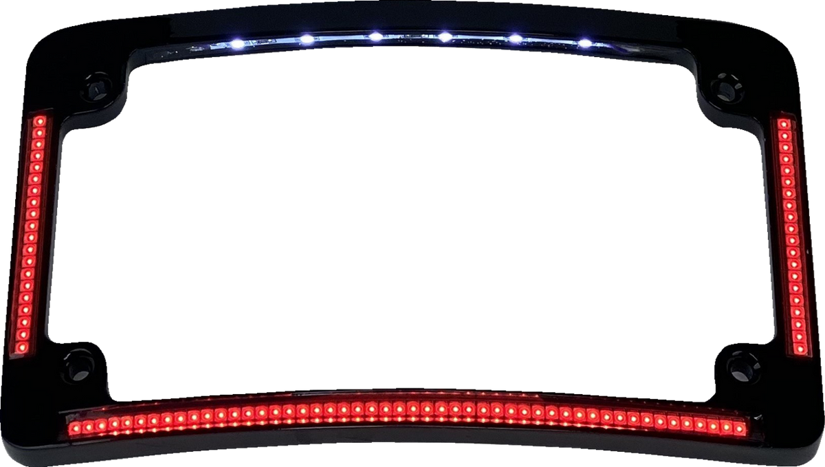 Custom Dynamics Radius License Plate Frame With Auxiliary Red LEDs And Tag Illumination