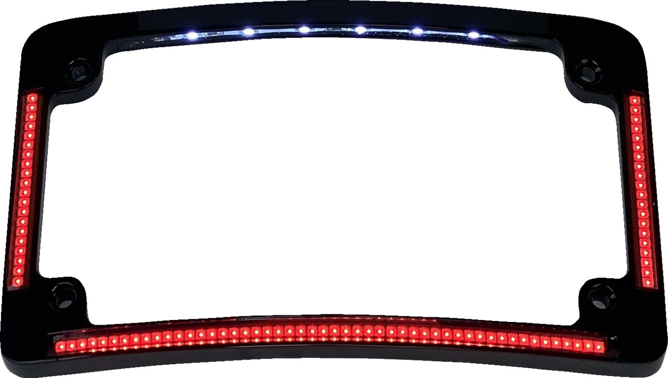 Custom Dynamics Radius License Plate Frame With Auxiliary Red LEDs And Tag Illumination