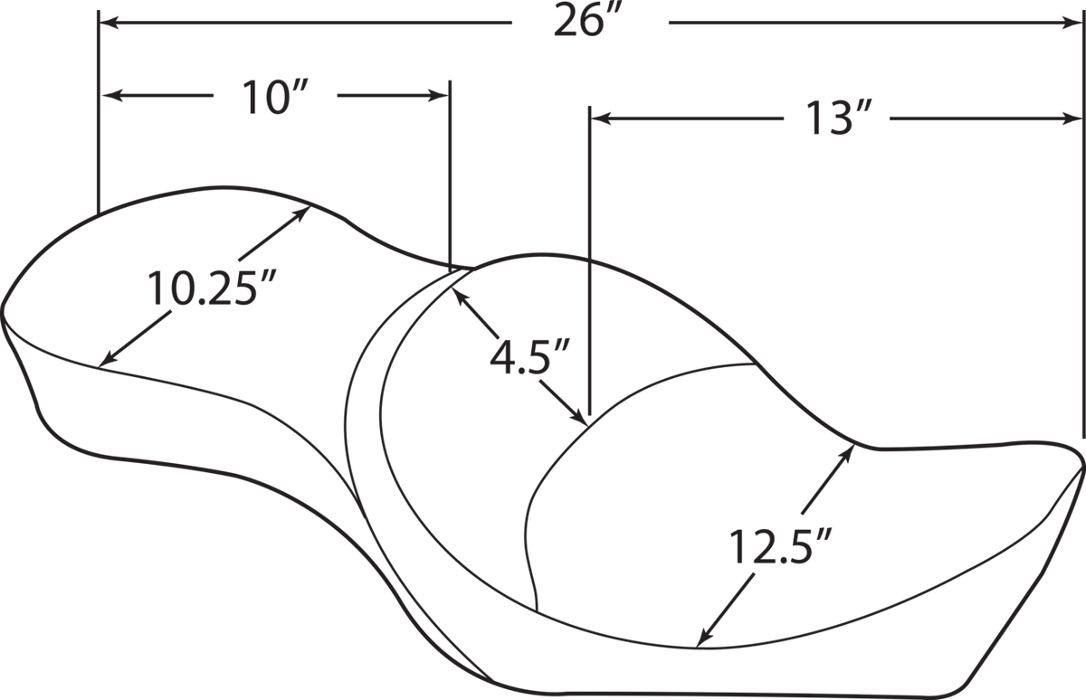 Drag Specialties Seats Low-Profile Double Bucket 2-Up Vinyl Seat