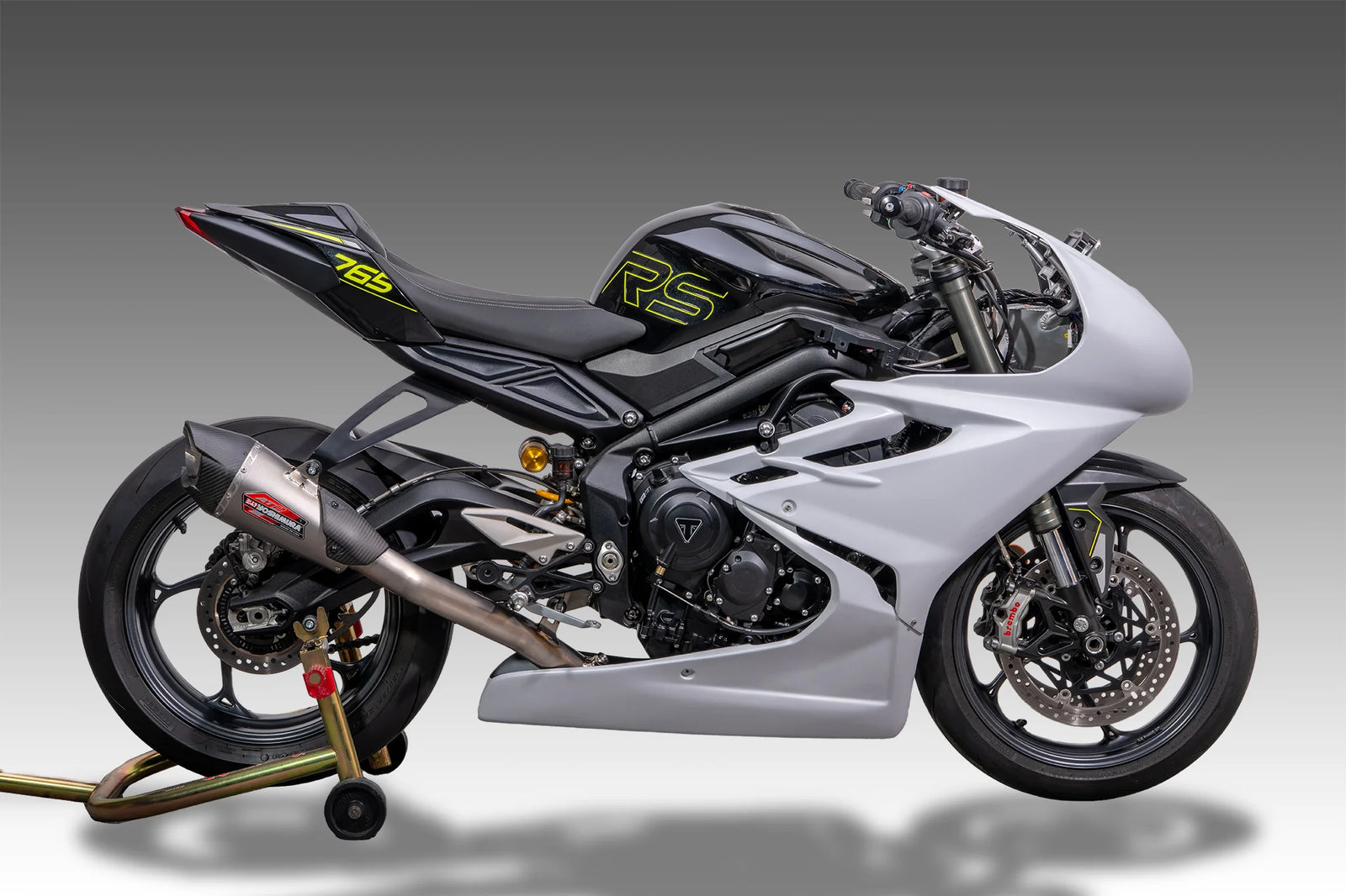 Yoshimura Street Triple 765 23-26 RACE AT2 Titanium Full Exhaust, W/ Titanium Muffler