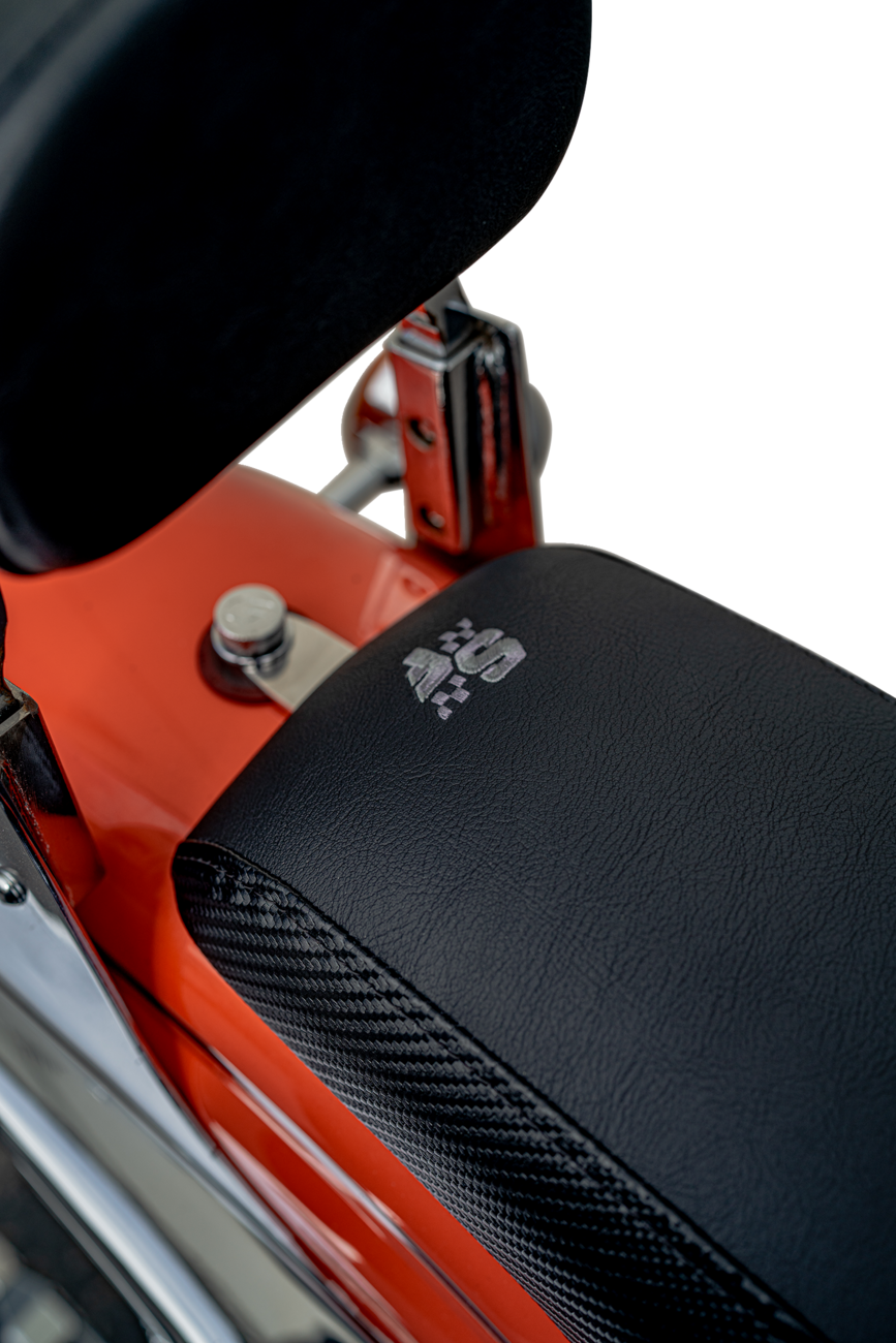 Slyfox Drifter Seat - Gray Logo - Black Vinyl - Smooth - FXR '82-'00