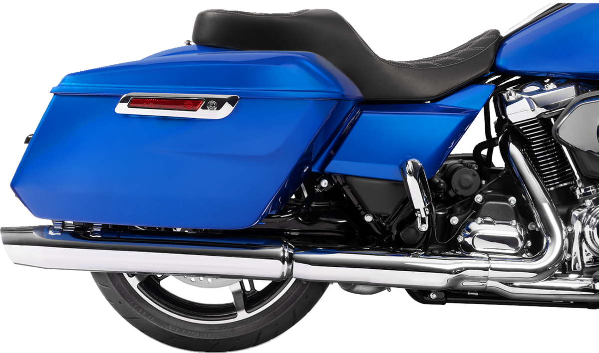 Drag Specialties Seats Freedom Seat - Black - Vinyl - Silver Double Diamond Stitch - FLT/FLH '23-'25