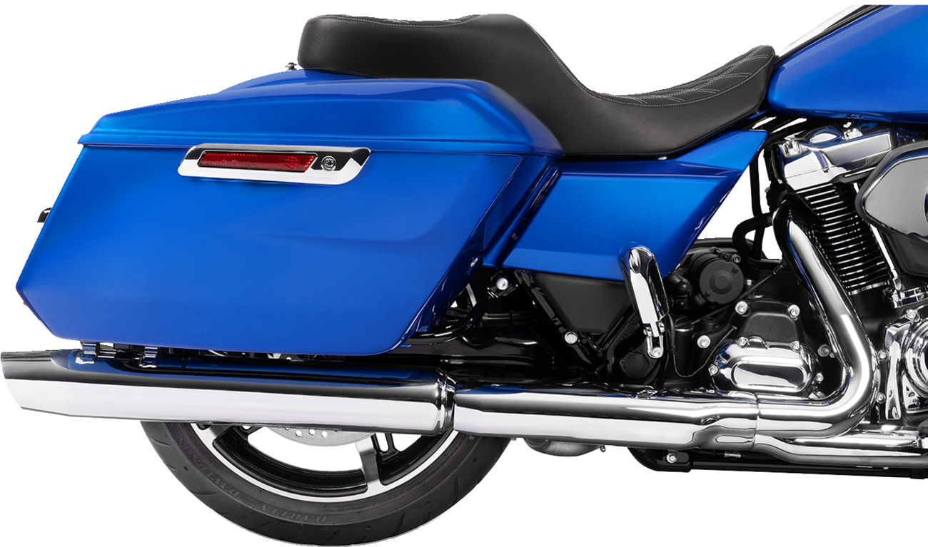 Drag Specialties Seats Freedom Seat - Black - Vinyl - Silver Double Diamond Stitch - FLT/FLH '23-'25