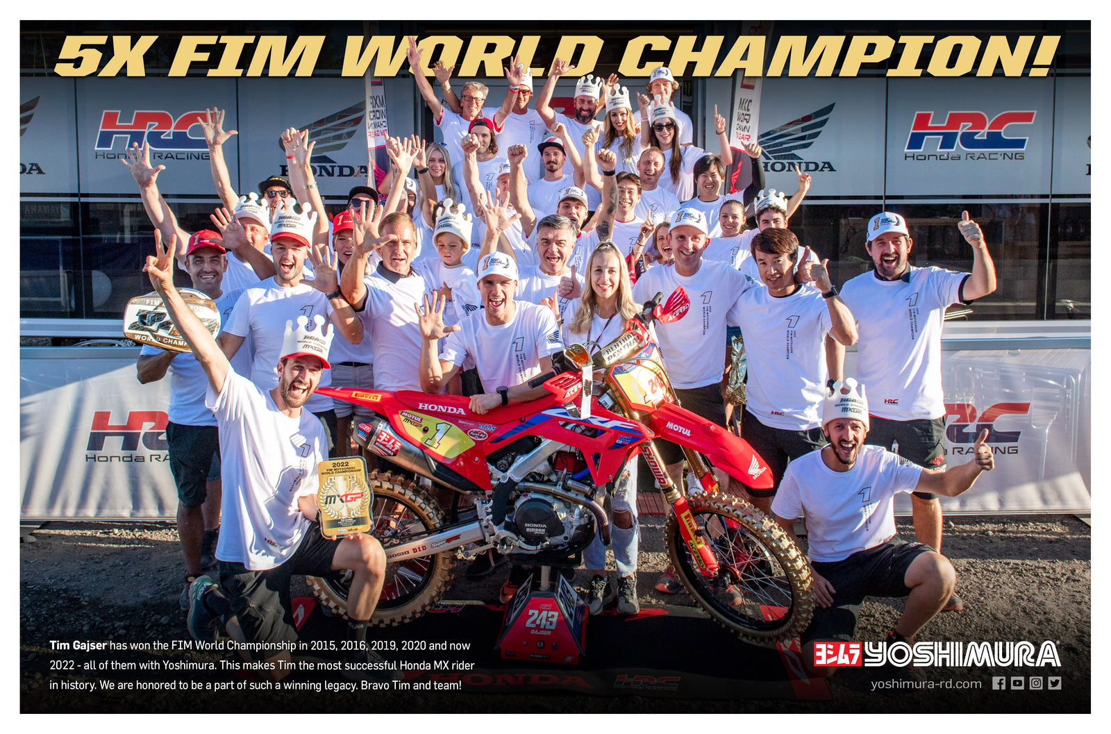 Yoshimura CRF450R/RX 2021-2024 / CRF450R-S 2023-2024 RS-12 Titanium Full Exhaust, W/ Titanium Muffler