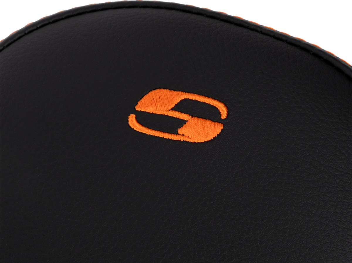 Saddlemen Step-Up Seat - Front Lattice Stitch - Orange Stitch - FLH/FLT '08-'23