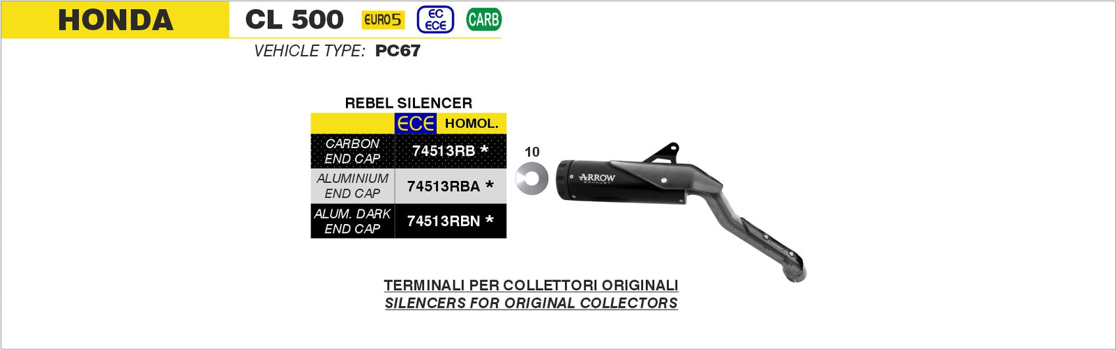 74513RB Rebel Slip On With Carbon Fiber End Cap