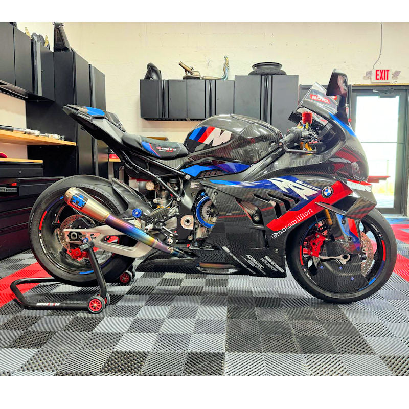 Emesco Designs M1000RR Ohlins FGRT 232 Carbon Fiber Aero Wheel Cover Bracket