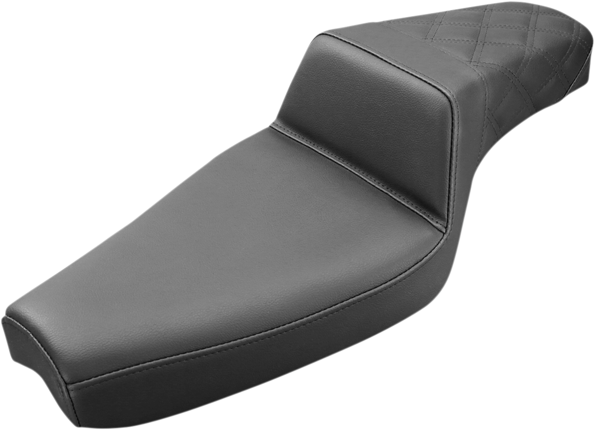 Saddlemen Step-Up Seat - Rear Lattice Stitch - Black - XL