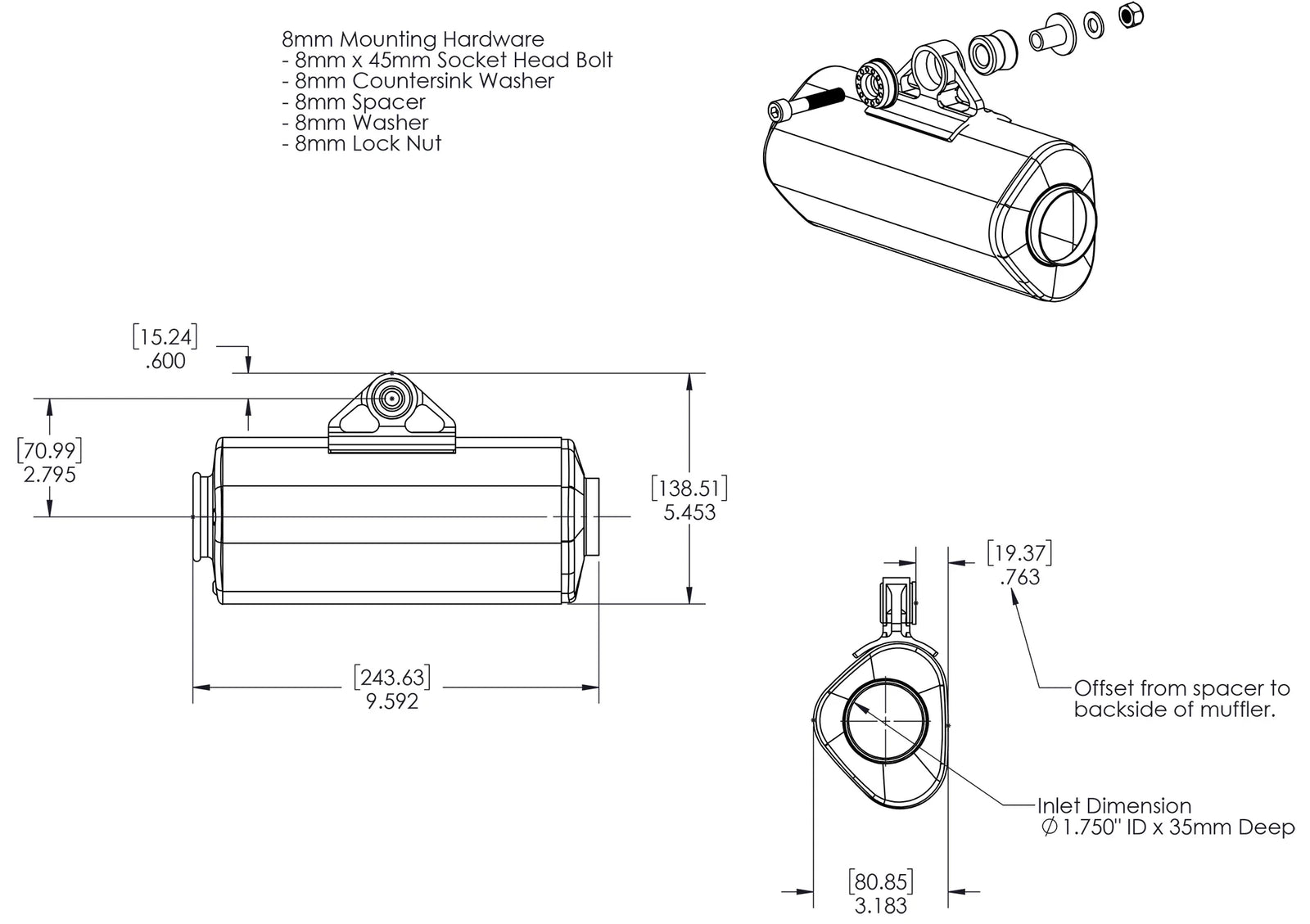 Yoshimura Builder Series TRS Mini Muffler Kit