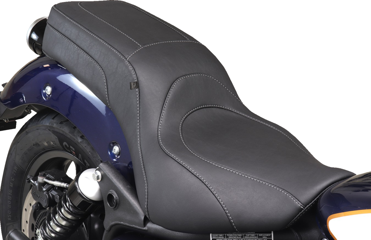 Mustang Squareback 2-Up Seat - Black W/ Steel Stitch - Royal Enfield '24-'25