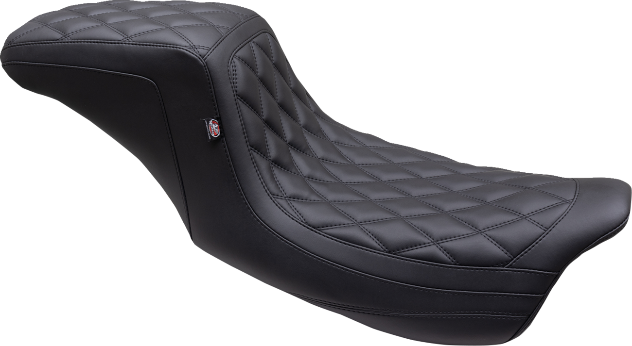 Mustang One Piece 2-Up Squareback Seat - Double Diamond - Black Stitch - FL '08-'25