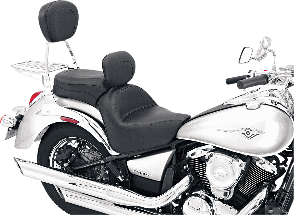 Mustang Seat - Vintage - Wide - Touring - With Driver Backrest - One-Piece - Smooth - Black - VN900