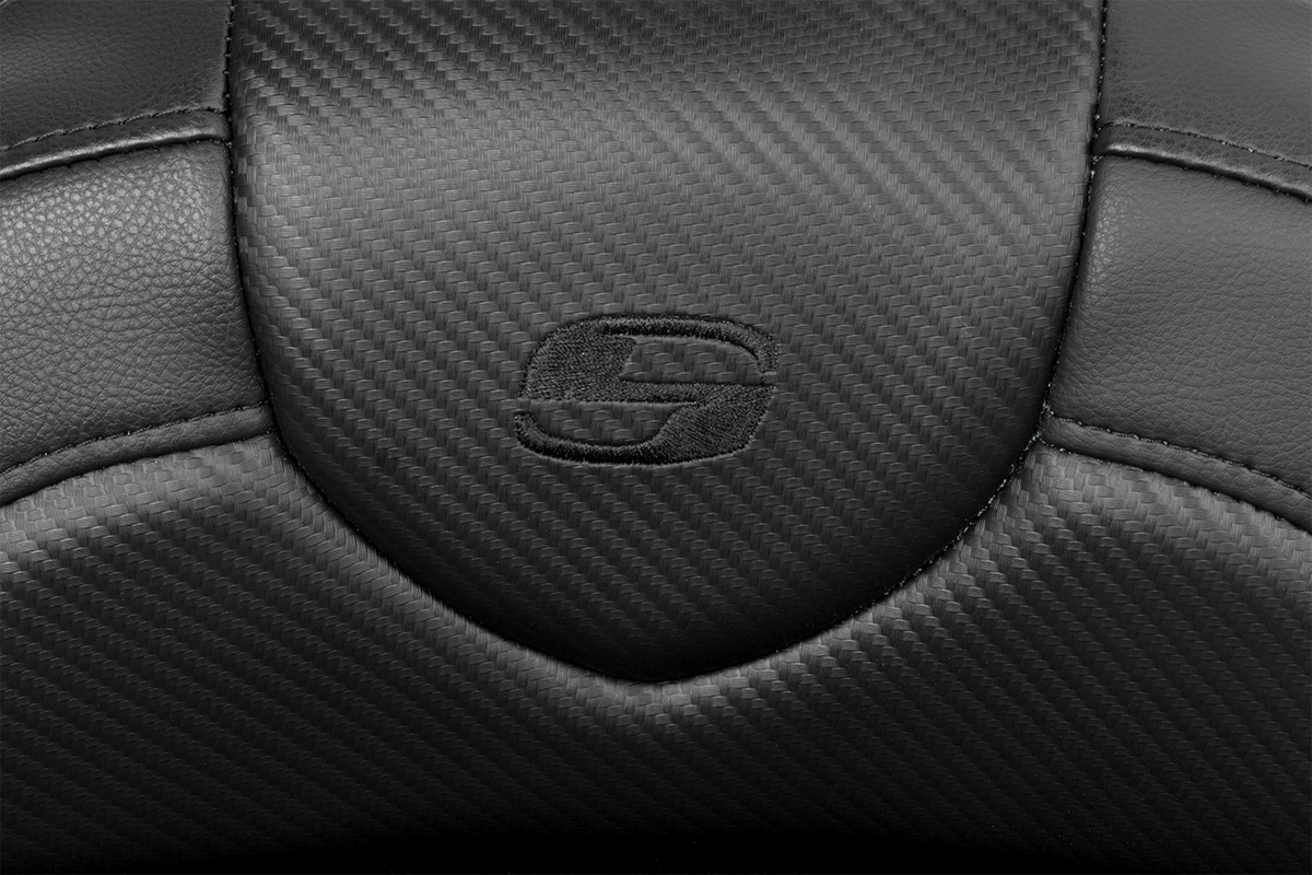 Saddlemen Roadsofa™ Seat - With Backrest - Carbon Fiber - Black Stitch - FL '08-'19