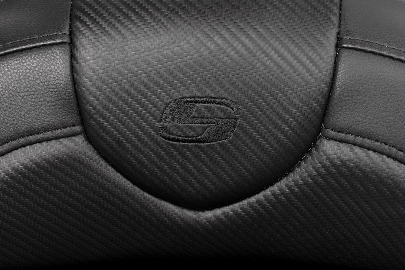 Saddlemen Roadsofa™ Seat - With Backrest - Carbon Fiber - Black Stitch - FL '08-'19