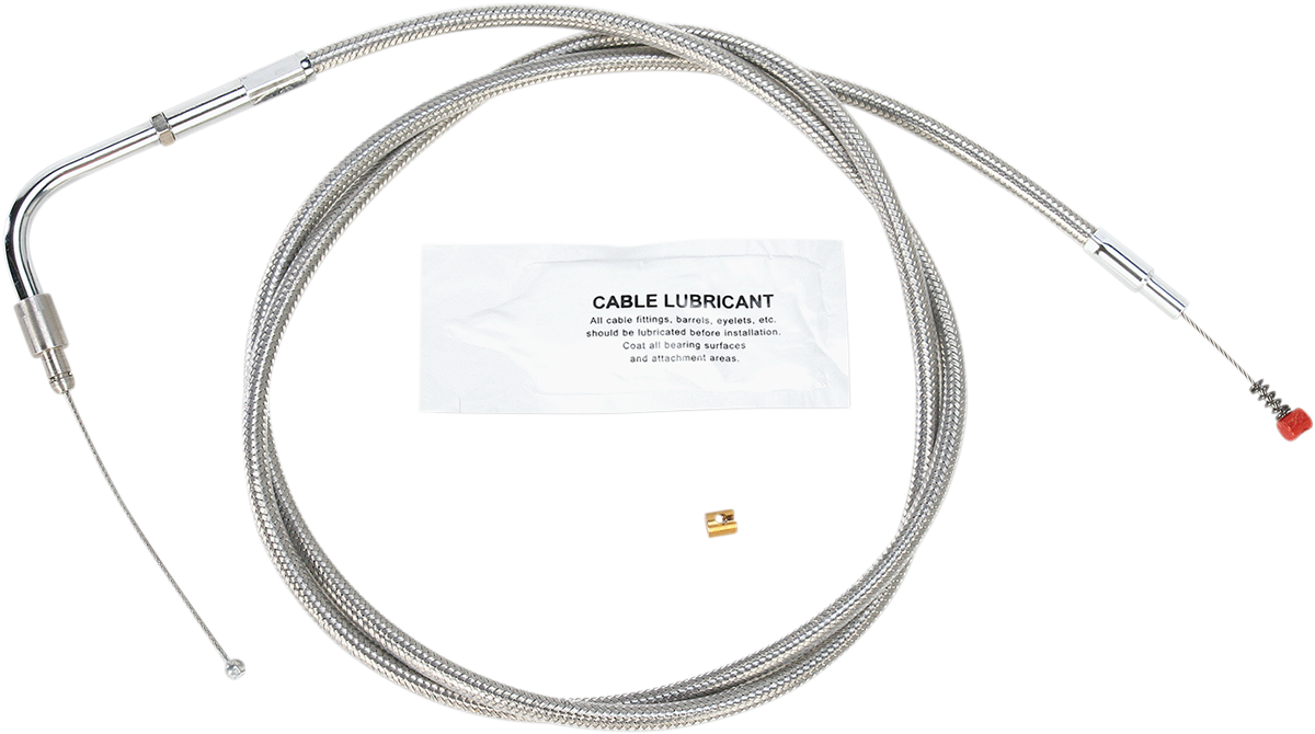 Barnett Stainless Steel Idle Cable - +8" - '02-'07 Touring