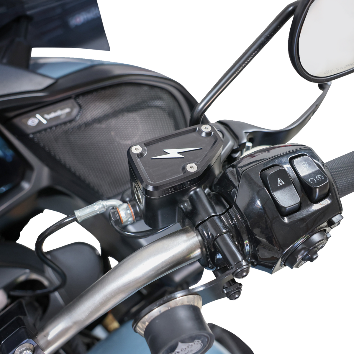 Thrashin Supply CO. Master Cylinder Cover - Brake - Front - Black/Twice-Cut