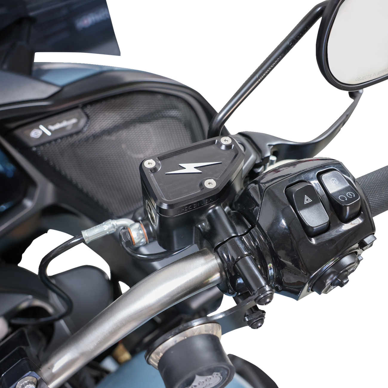 Thrashin Supply CO. Master Cylinder Cover - Brake - Front - Black/Twice-Cut