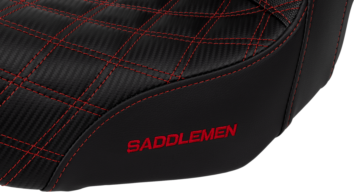 Saddlemen Pro Series SDC Performance Seat - Carbon Fiber/Lumbar Gripper - Red Stitch - Dyna '06-'17