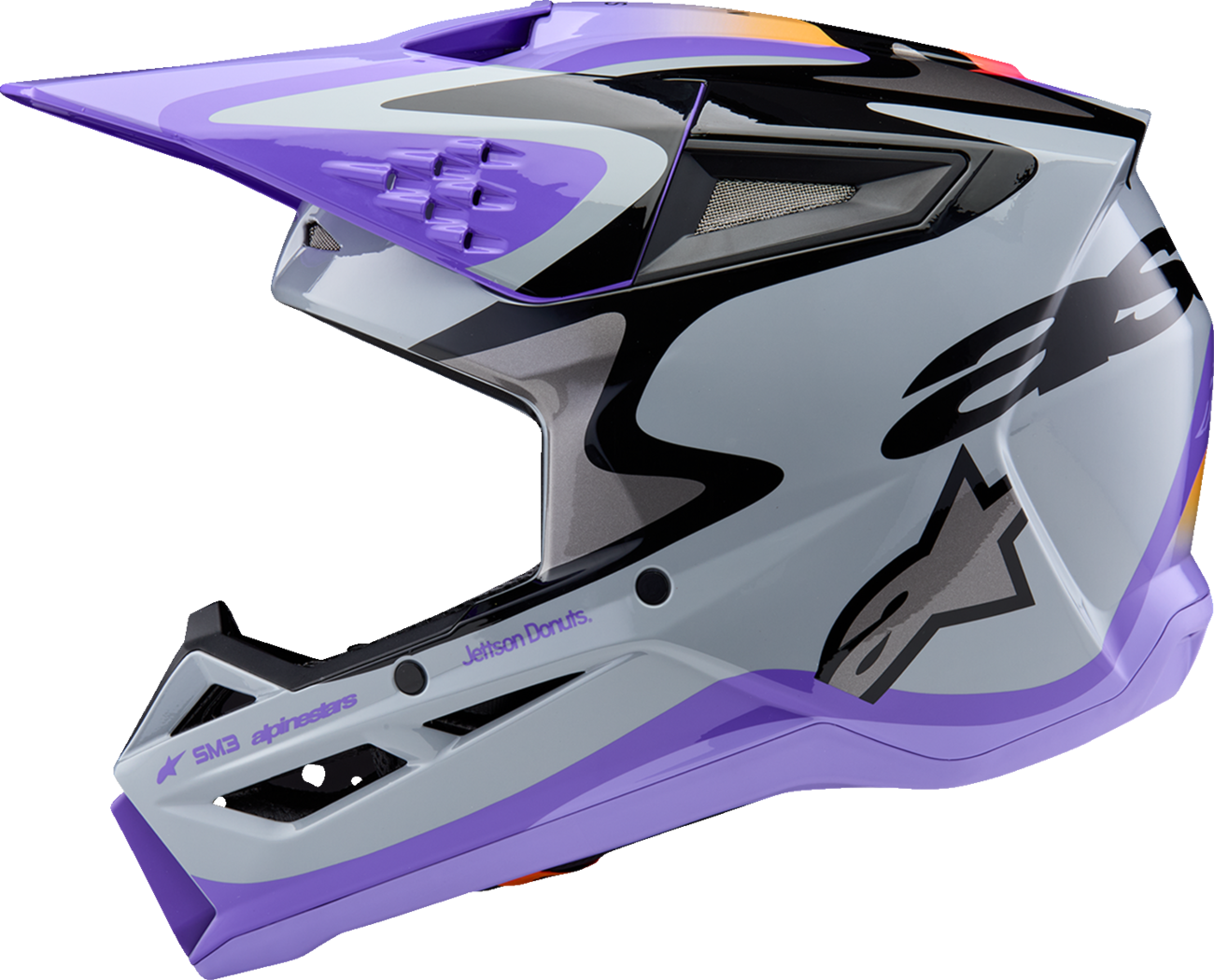 Alpinestars Youth SM3 Helmet - Jettson - Glosss Black/Gray/Purple - Medium