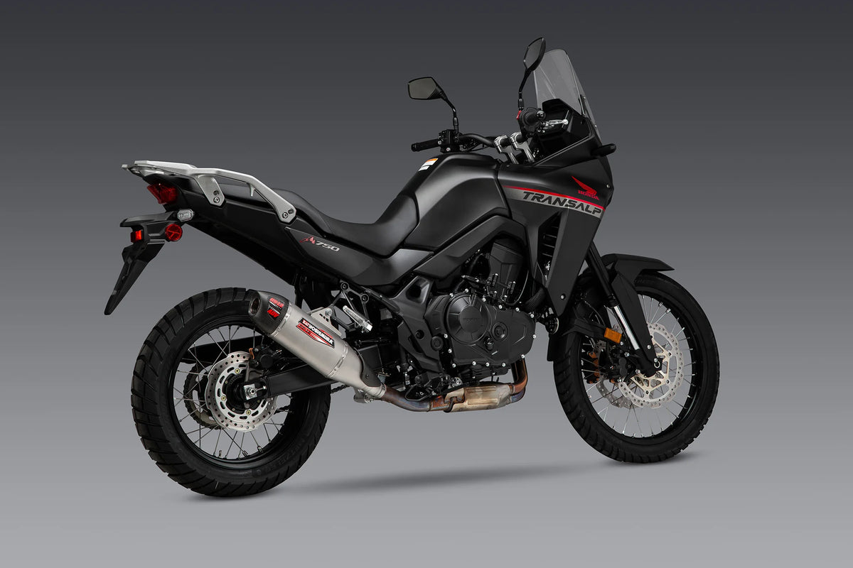 Yoshimura TRANSALP 2024 RS-12 Stainless Slip-On Exhaust, W/ Stainless Muffler