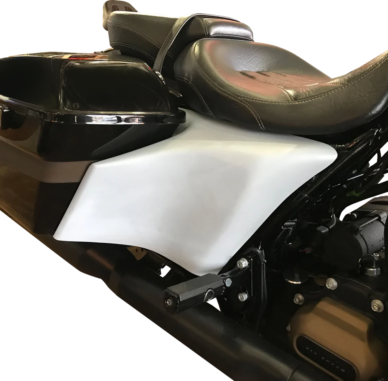 Paul Yaffe Bagger Nation Swoop Side Covers - Smooth - Stock Saddlebags - HD