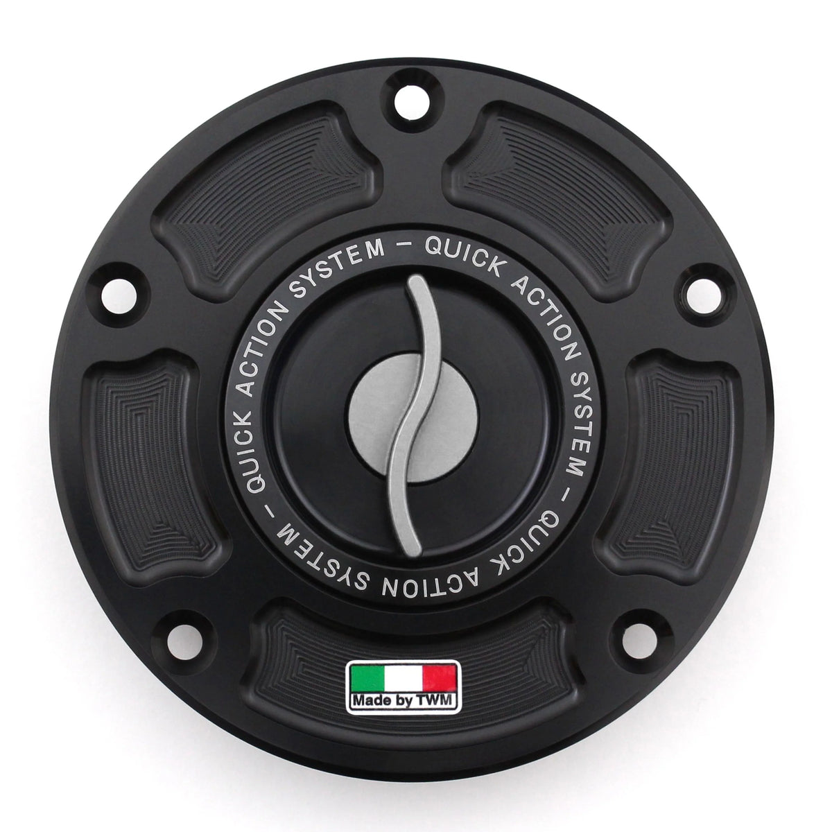 TWM CNC Aluminum Gas Cap / Fuel Cap with Silver Center Cap for Ducati Motorcycles