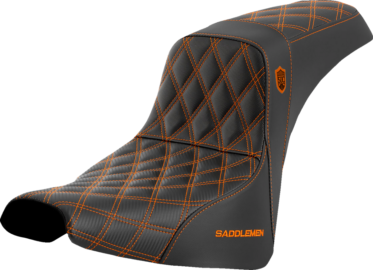 Saddlemen Pro Series SDC Performance Seat - W/O Backrest - Orange Stitch - FXBB/FXST '18-'23