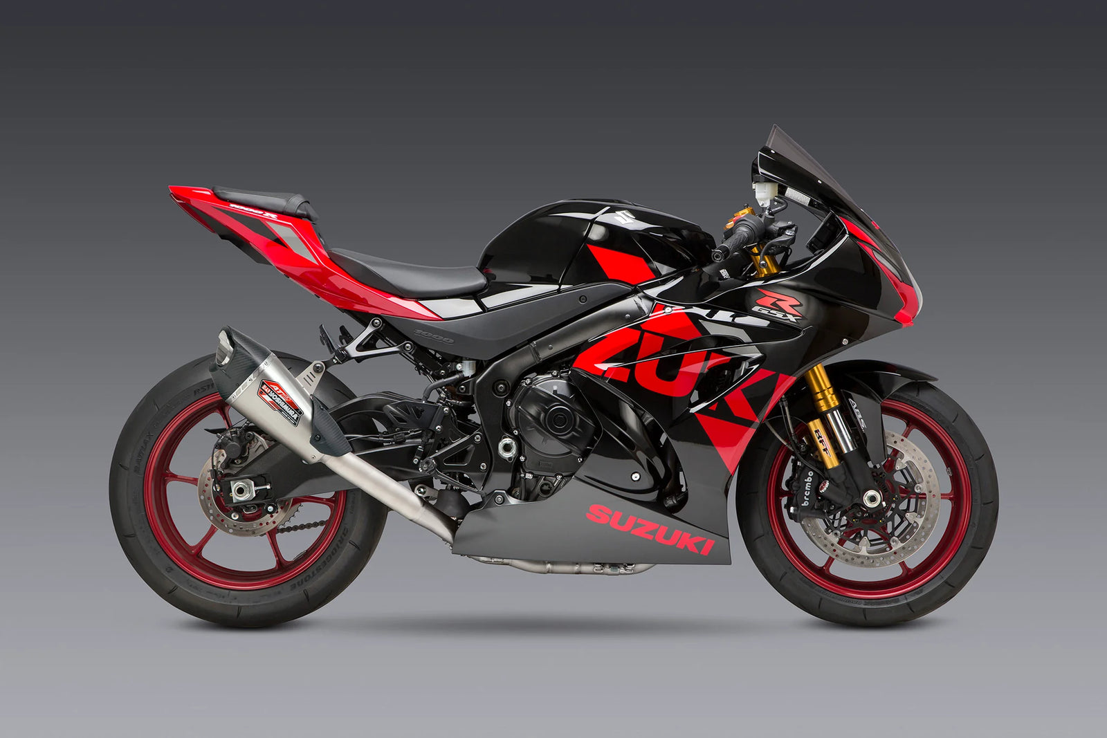 Yoshimura GSX-R1000 17-25 Race AT2 Stainless Full Exhaust, W/ Stainless Muffler