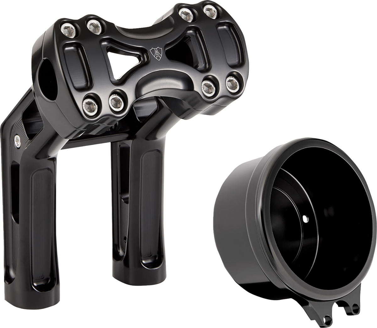Arlen NESS Wayback Risers - 7" - Softail - 4" Round Gauge - Black