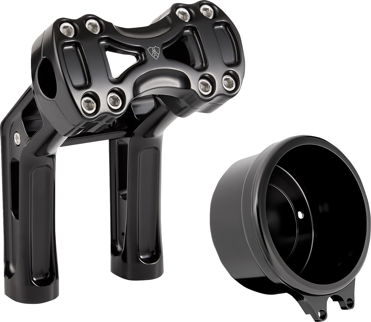 Arlen NESS Wayback Risers - 7" - Softail - 4" Round Gauge - Black