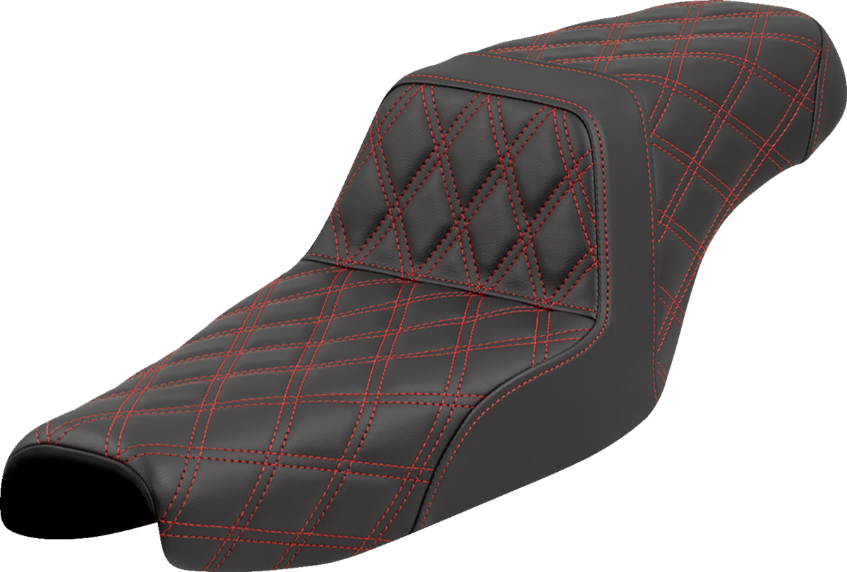 Saddlemen Step-Up Seat - Lattice Stitch - Red Stitch - XL '04-'22
