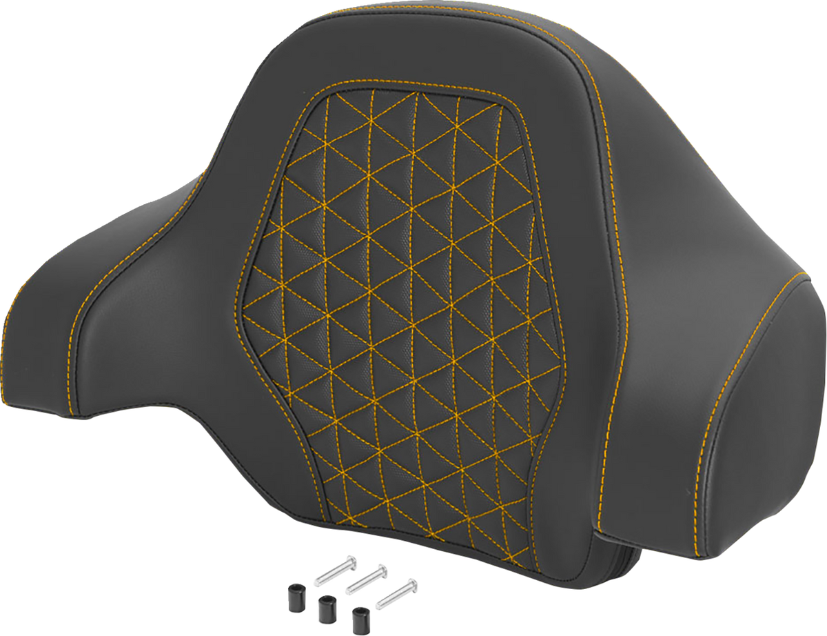 Saddlemen Deluxe Tour Pack Sissy Bar Pad - Black / Gold / Gold Stitching / Gripper