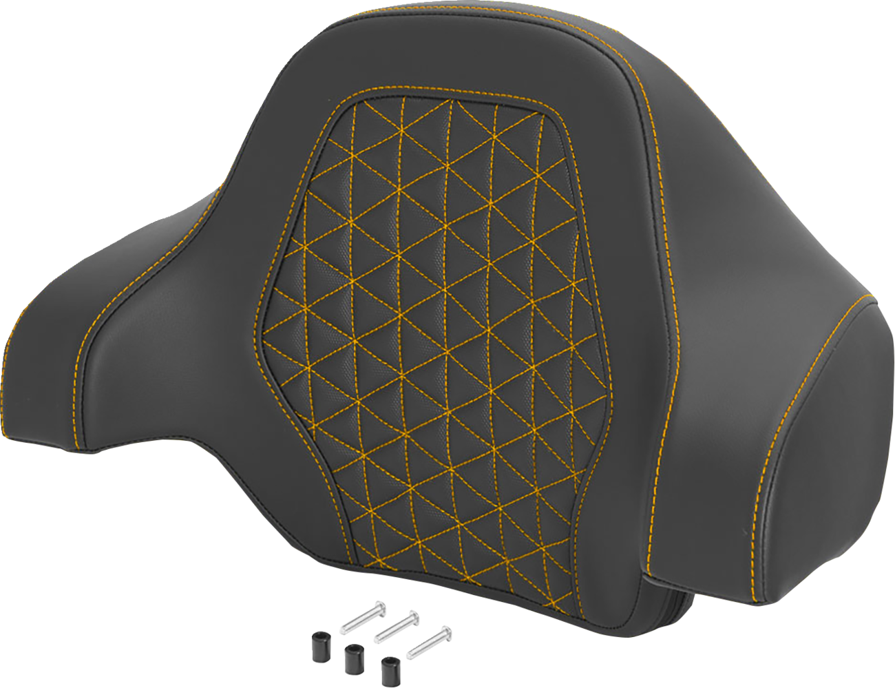 Saddlemen Deluxe Tour Pack Sissy Bar Pad - Black / Gold / Gold Stitching / Gripper