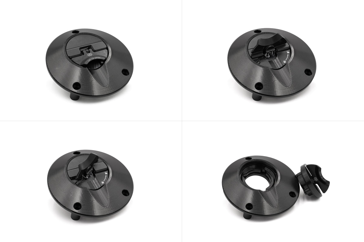 Gilles Tooling FCAP2 – Quick-Release Fuel Cap, Black Red