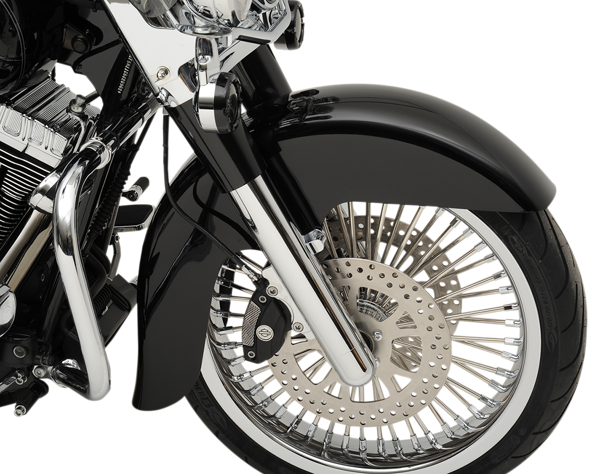 Klock Werks Benchmark Front Fender - Non-Raked - Black - 21" - HD Touring/Trike