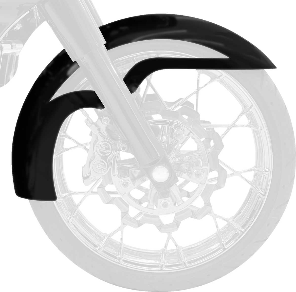 Klock Werks Ventana Front Fender - Black - 16"-19" Wheel - HD Touring/Trike