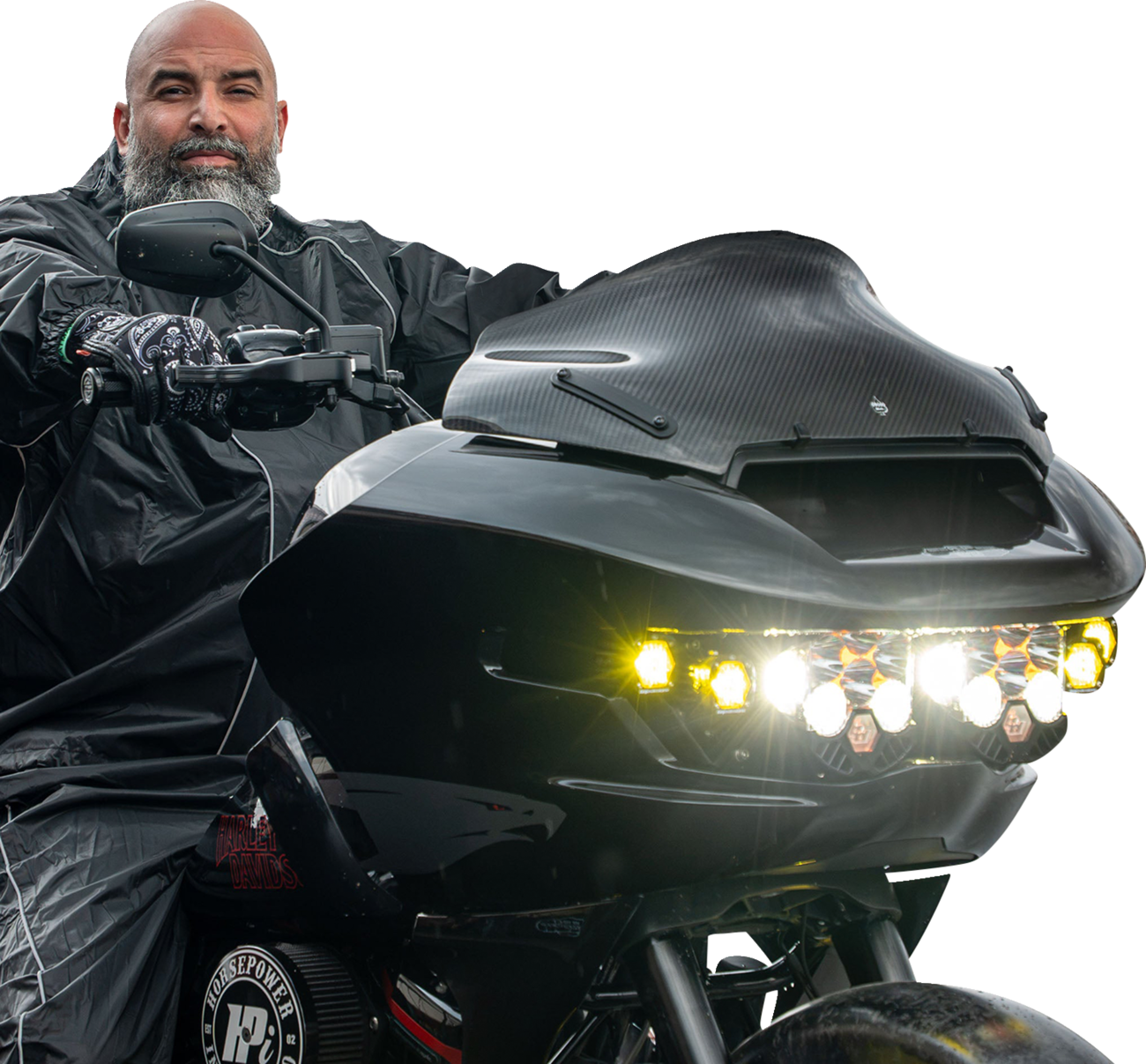 Klock Werks Flare® Windshield - Sport - 10" - Carbon Fiber - '23-'26 FLTR/FLTRT