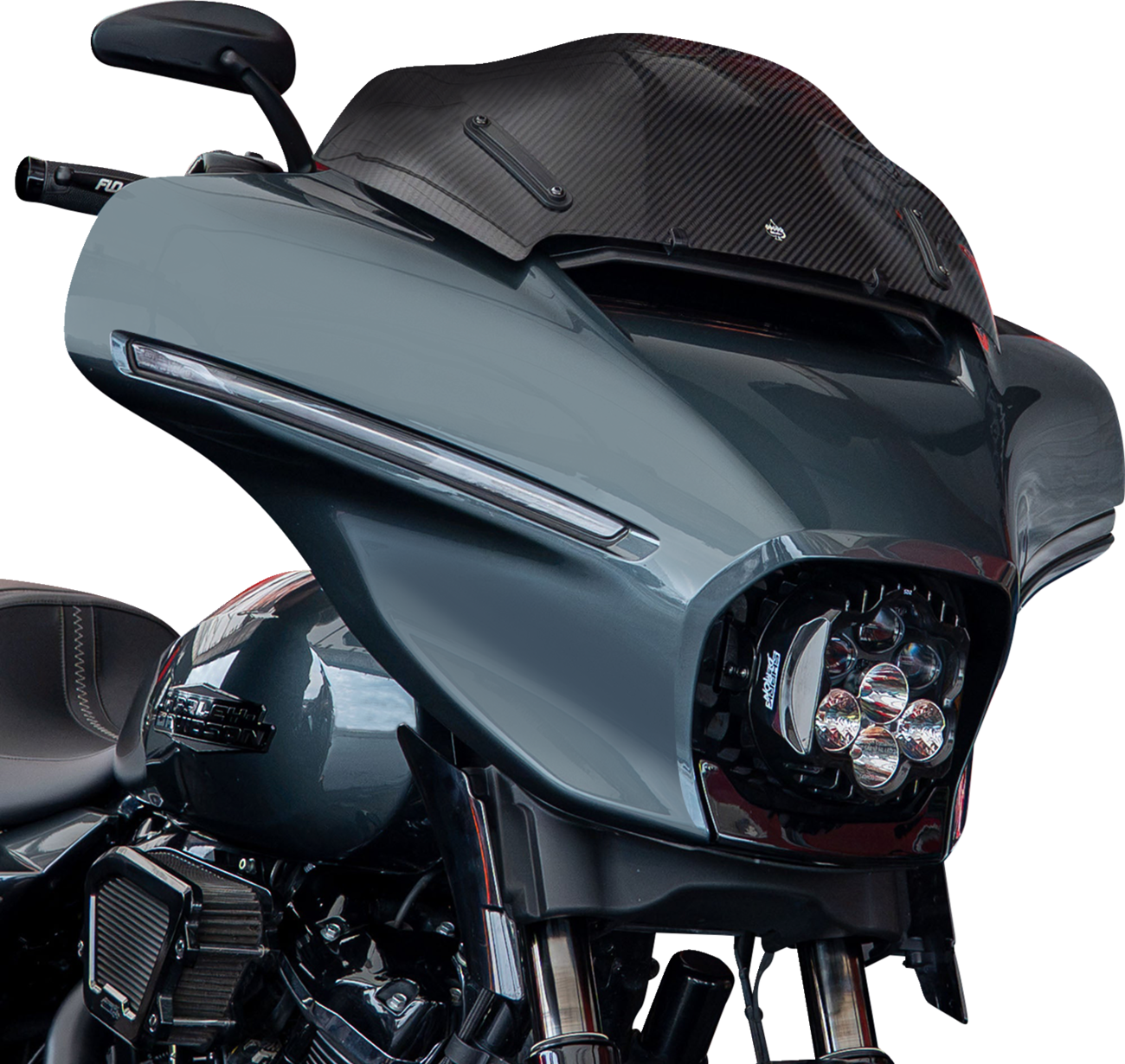 Klock Werks Flare® Windshield - 8" - Carbon Fiber - '23-'26 FLHX/FLHLT