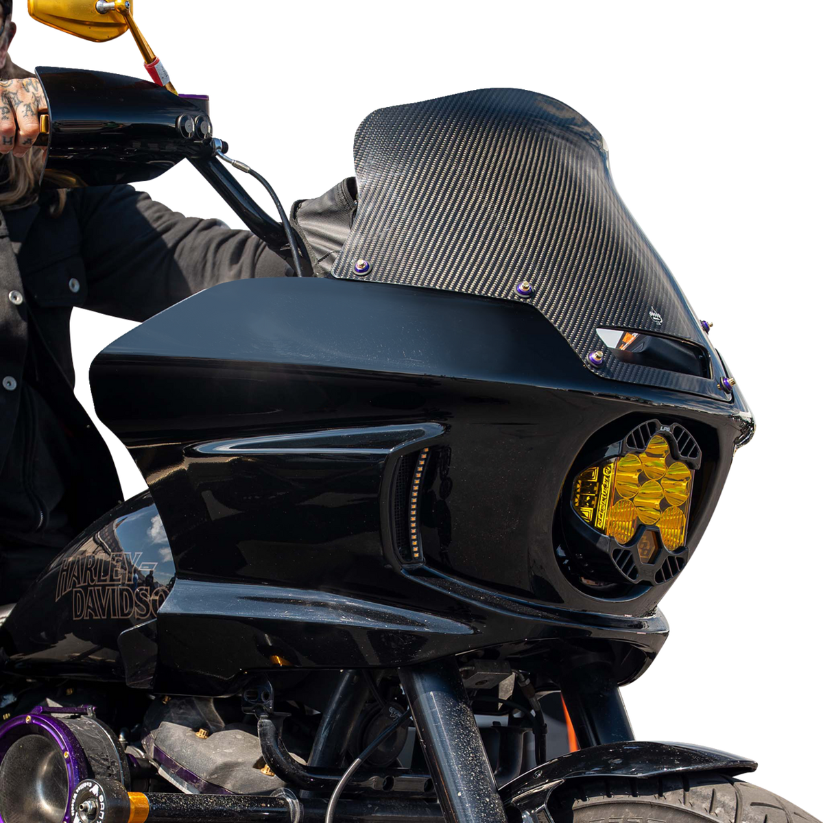 Klock Werks Flare® Windshield - 8" - Carbon Fiber - '22-'26 FXLRST